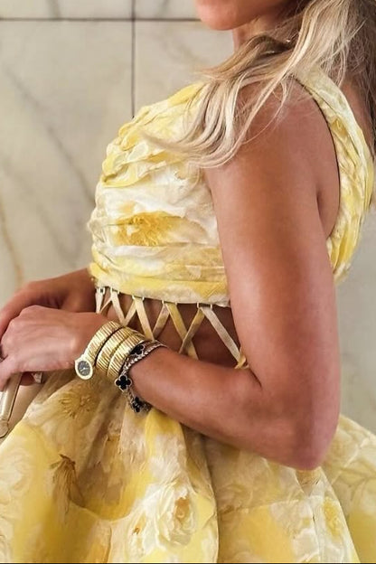 One-Shoulder Tiered Cut-Out Mini Dress
