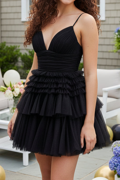 Tiered Tulle Short Homecoming Dress
