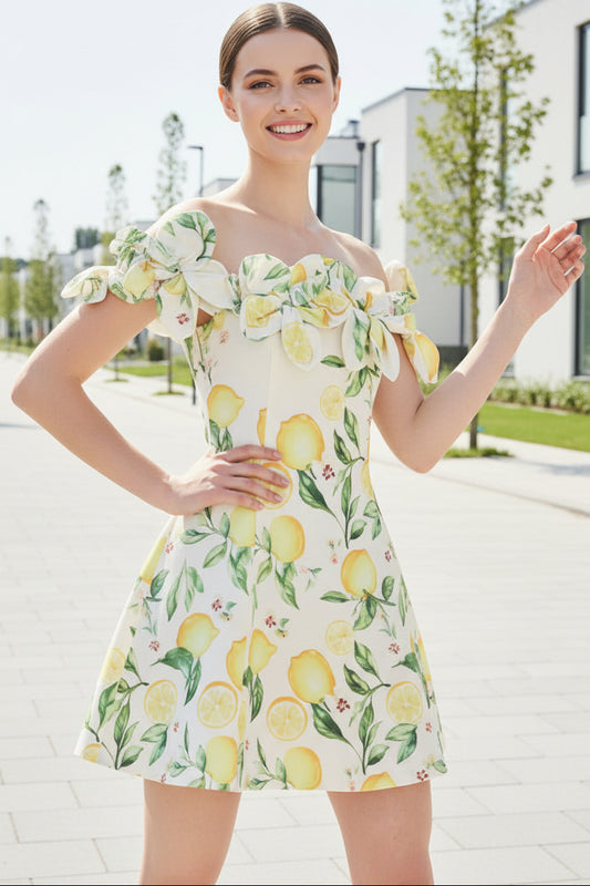 3D Floral Off-the-Shoulder A-Line Mini Dress