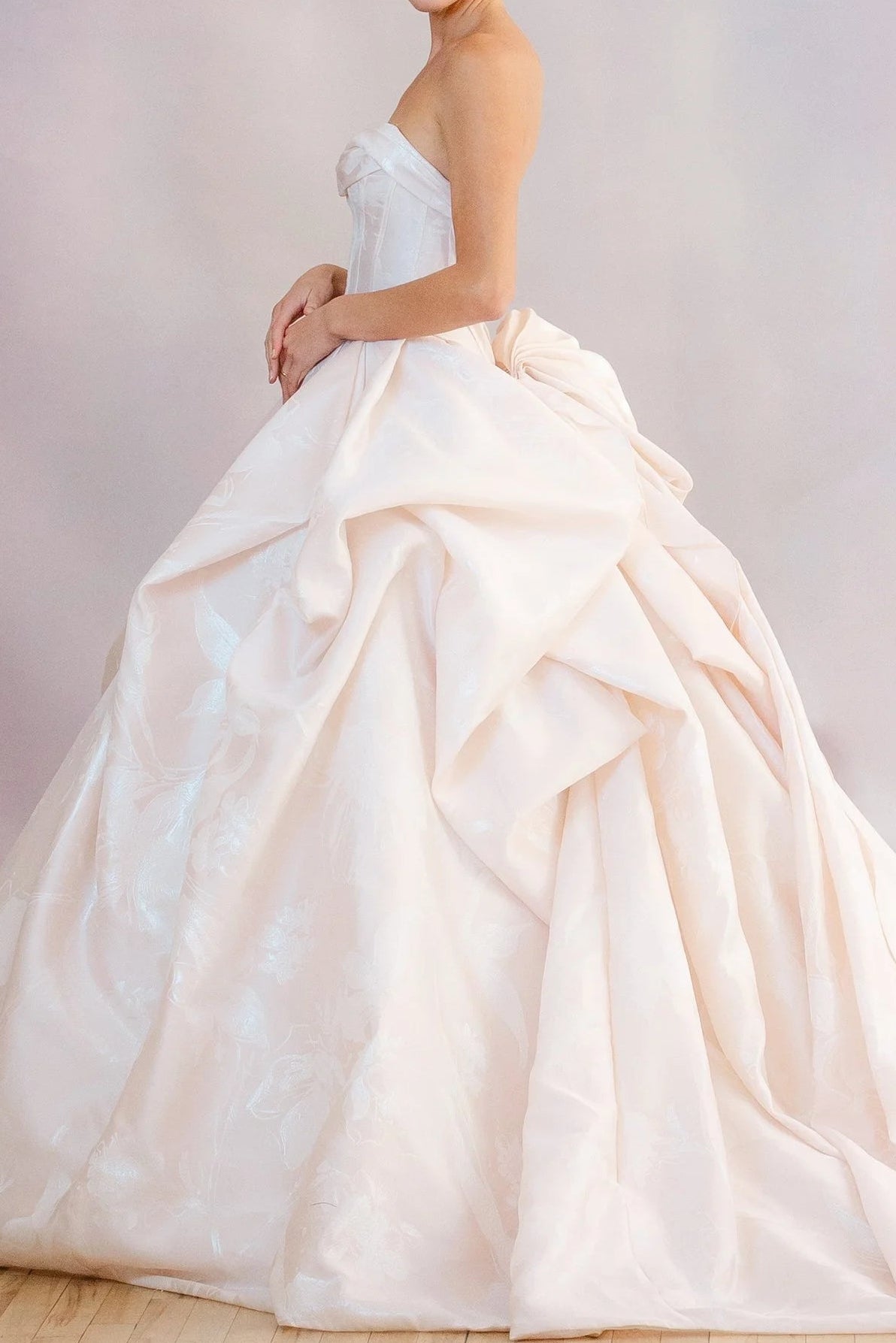 Strapless Jacquard Ball Gown Wedding Dress