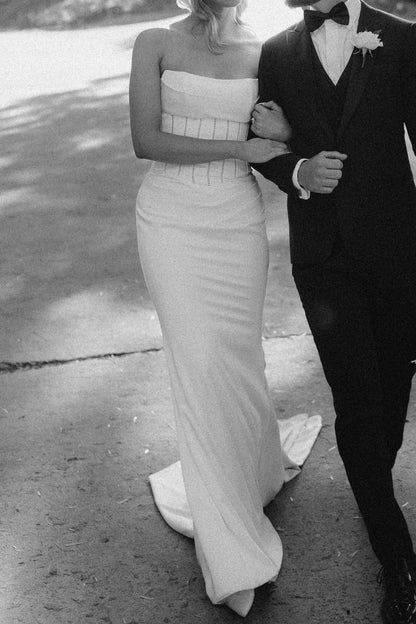 Strapless Corset Fit and Flare Wedding Dress