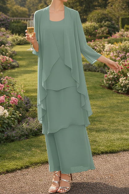 Tiered Maxi Dress with Matching 3/4 Sleeve Jacket