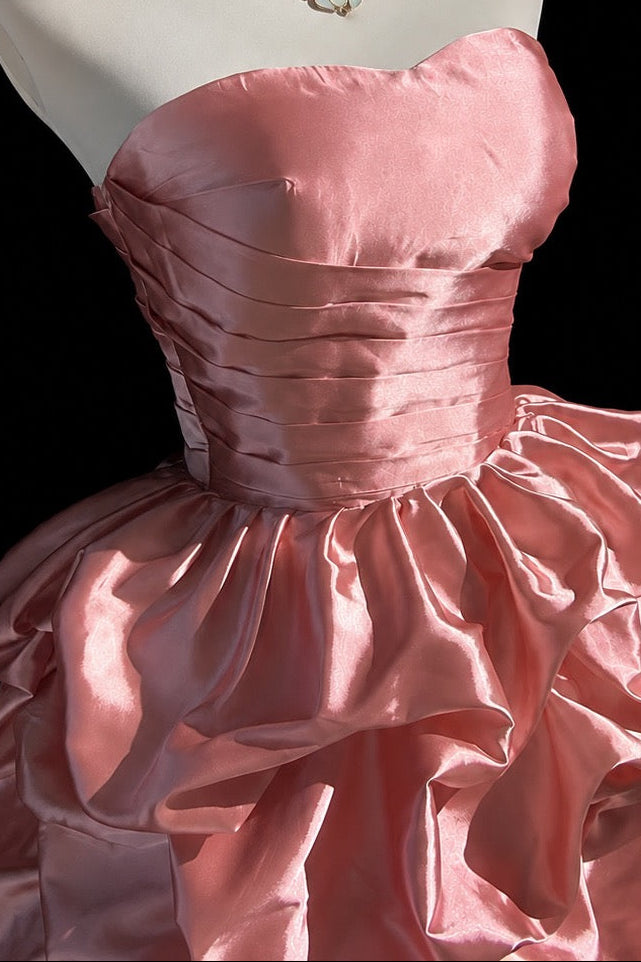 Strapless Sweetheart Mini Dress with Pick-Up Bubble Skirt