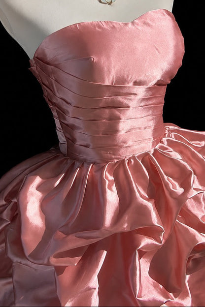Strapless Sweetheart Mini Dress with Pick-Up Bubble Skirt