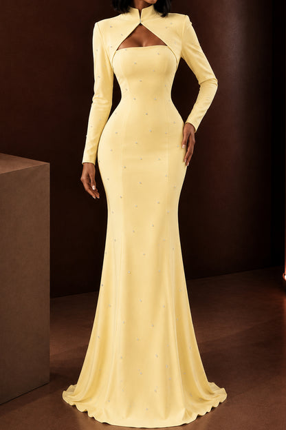 Cutout Bolero Collar Mermaid Evening Gown