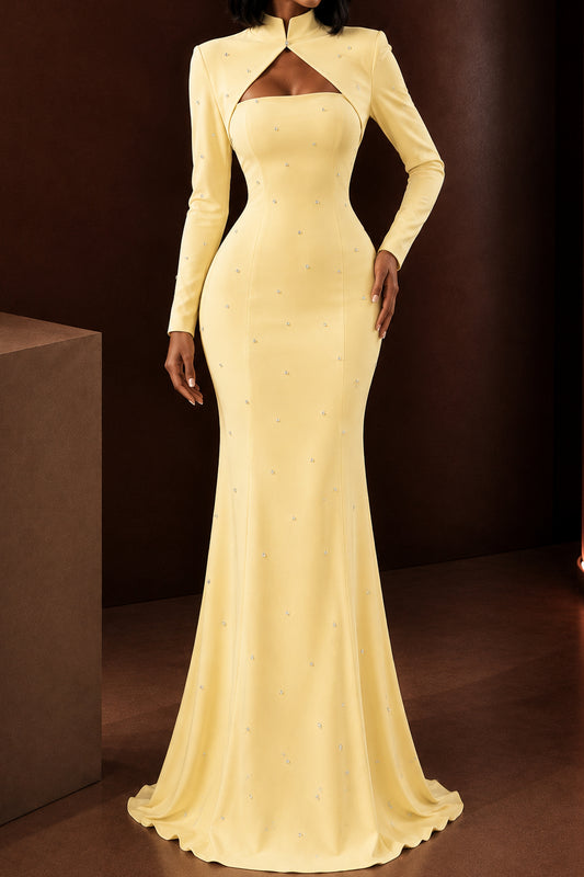 Cutout Bolero Collar Mermaid Evening Gown