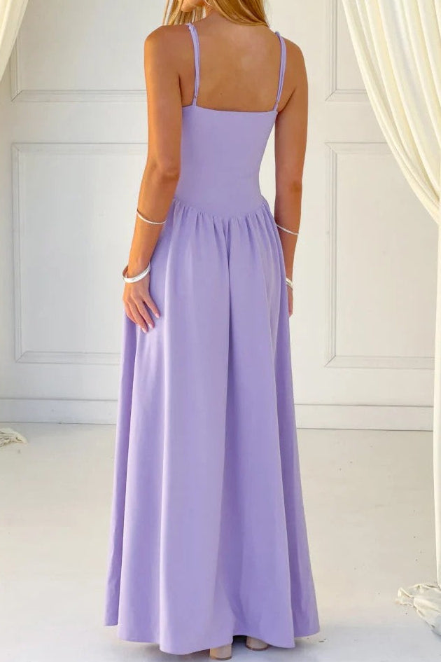 Bustier Spaghetti Strap Maxi Dress with Dropped Waist