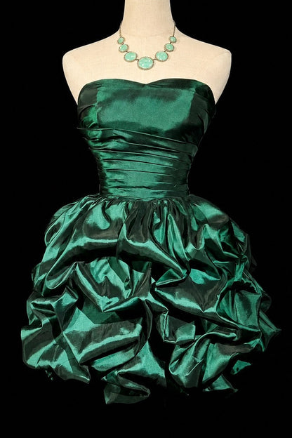 Strapless Sweetheart Mini Dress with Pick-Up Bubble Skirt