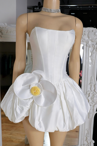 Strapless Corset Bubble Skirt Mini Dress