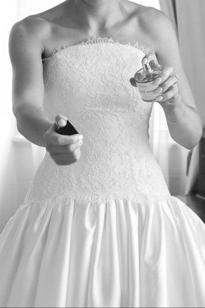 Strapless Satin Ball Gown Wedding Dress