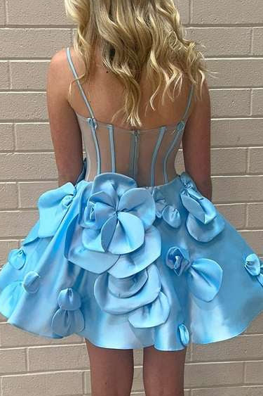 3D Floral Corset Bubble Skirt Mini Dress