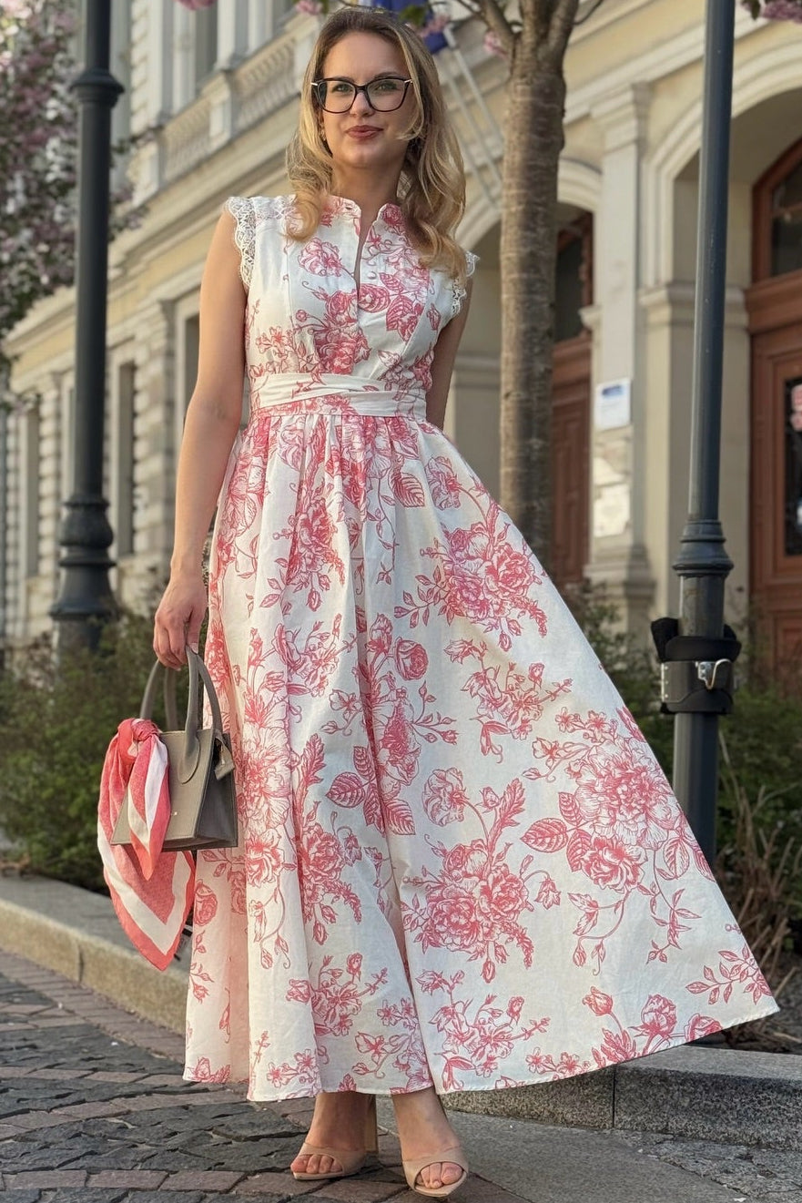 Sleeveless Floral A-Line Dress