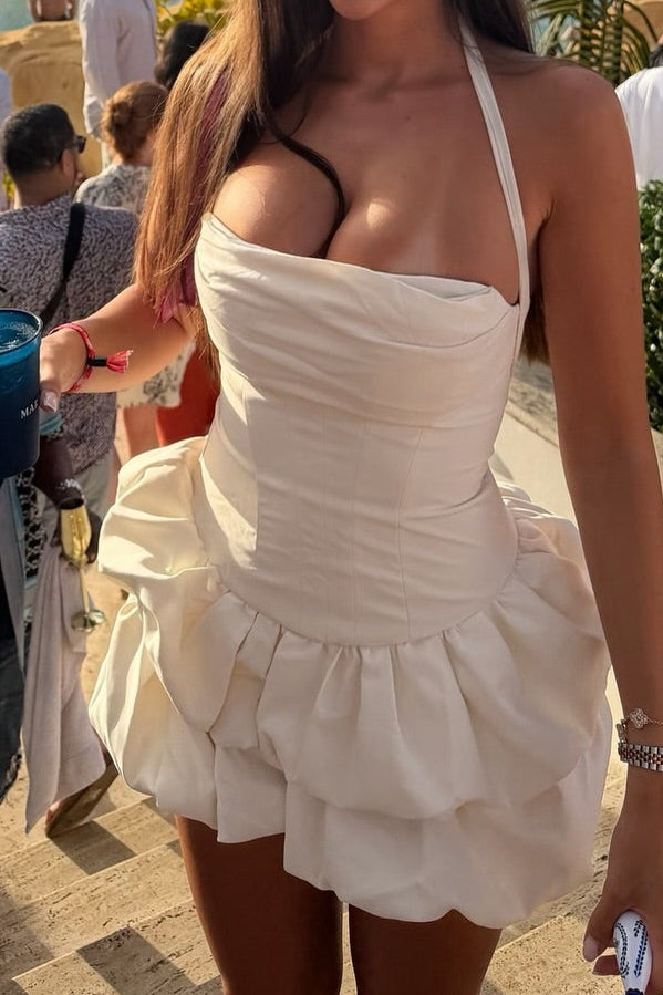 Halter Corset Bubble Mini Dress