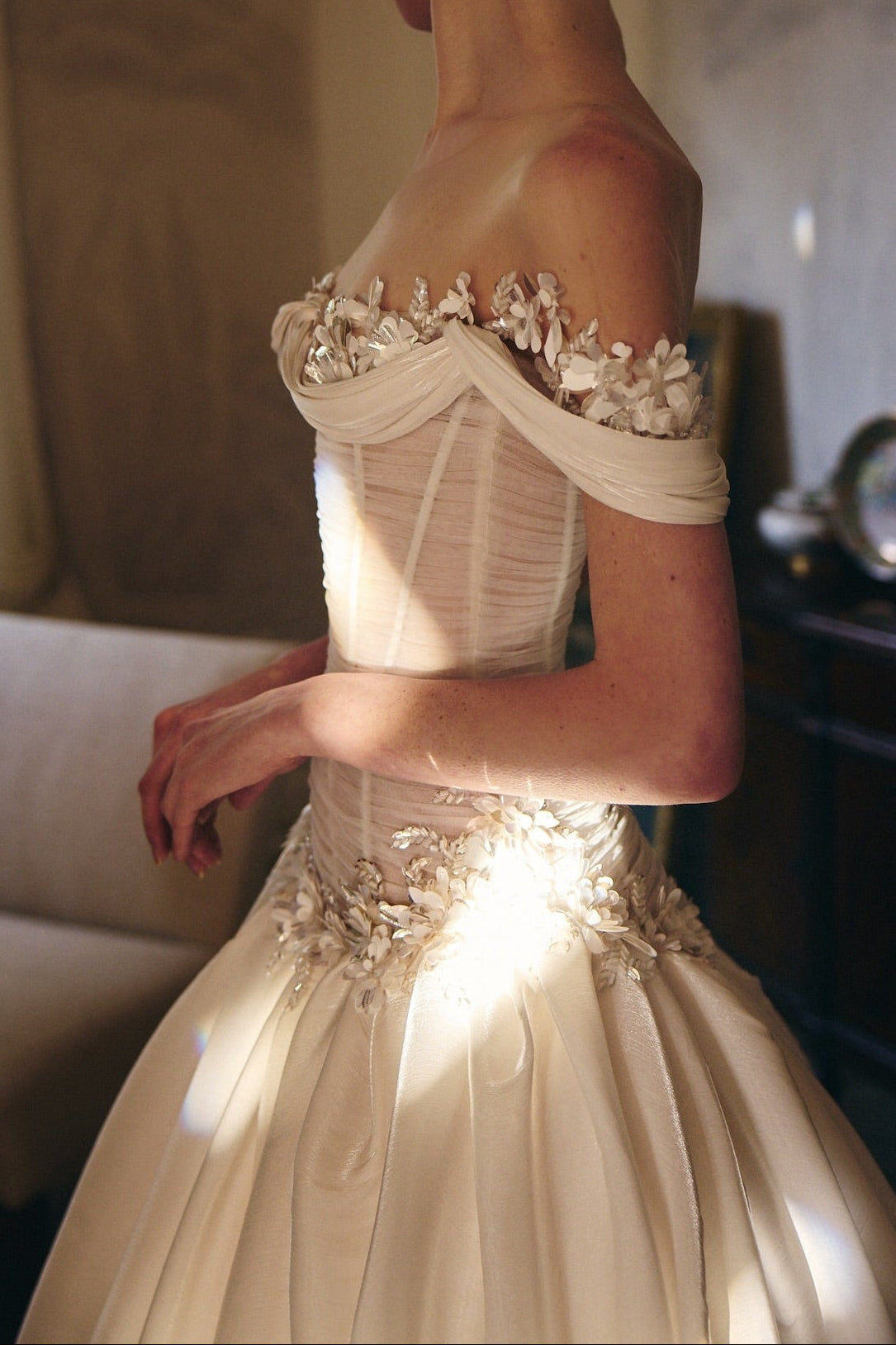 Corset Off-The-Shoulder Ball Gown Wedding Dress