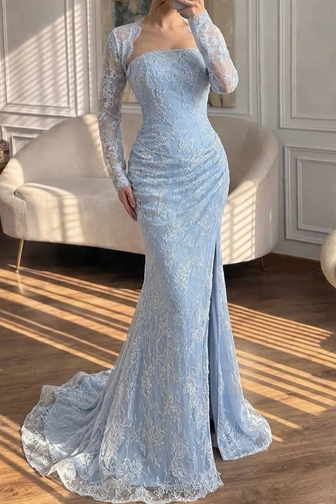 Lace Mermaid Evening Dress with Matching Bolero