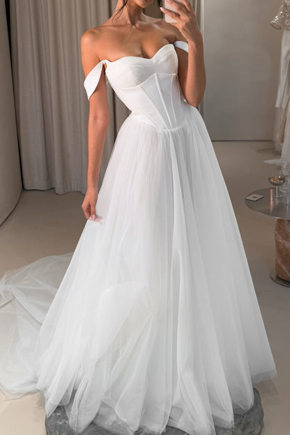 Corset Sweetheart Tulle Ball Gown Wedding Dress