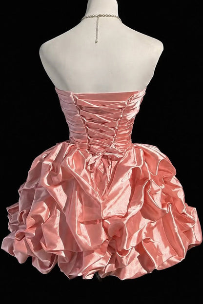 Strapless Sweetheart Mini Dress with Pick-Up Bubble Skirt
