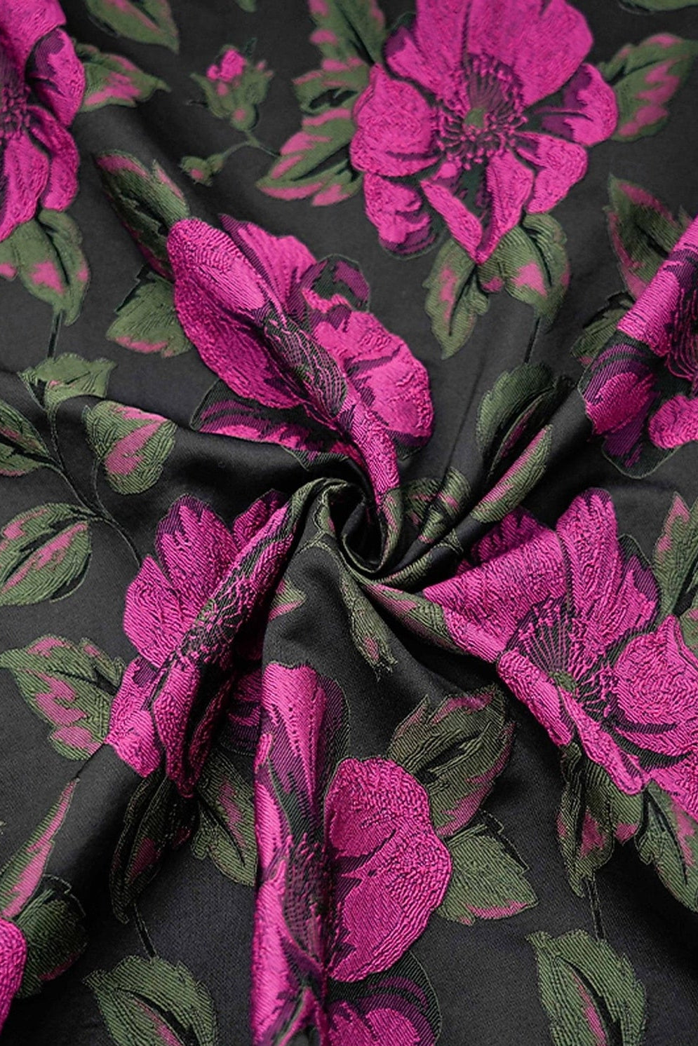 Floral Column Evening Gown with Overskirt