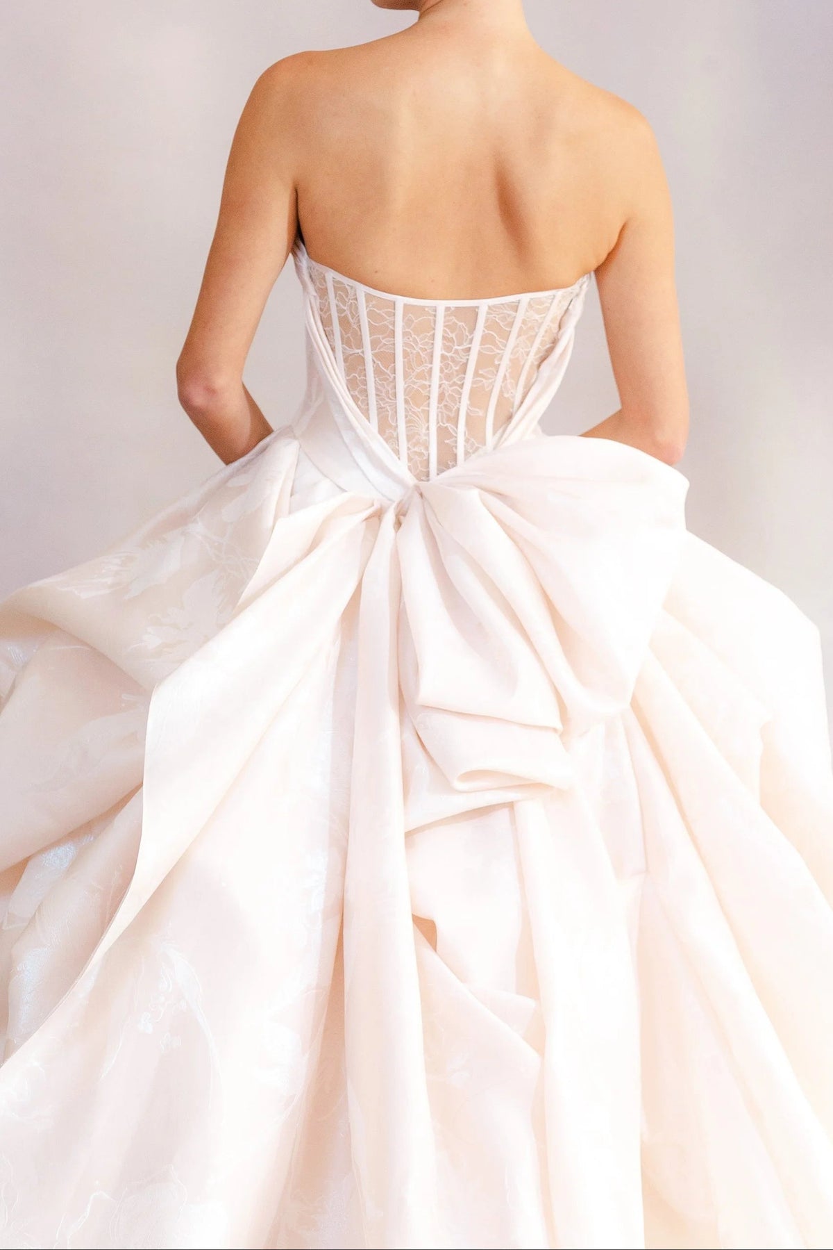 Strapless Jacquard Ball Gown Wedding Dress