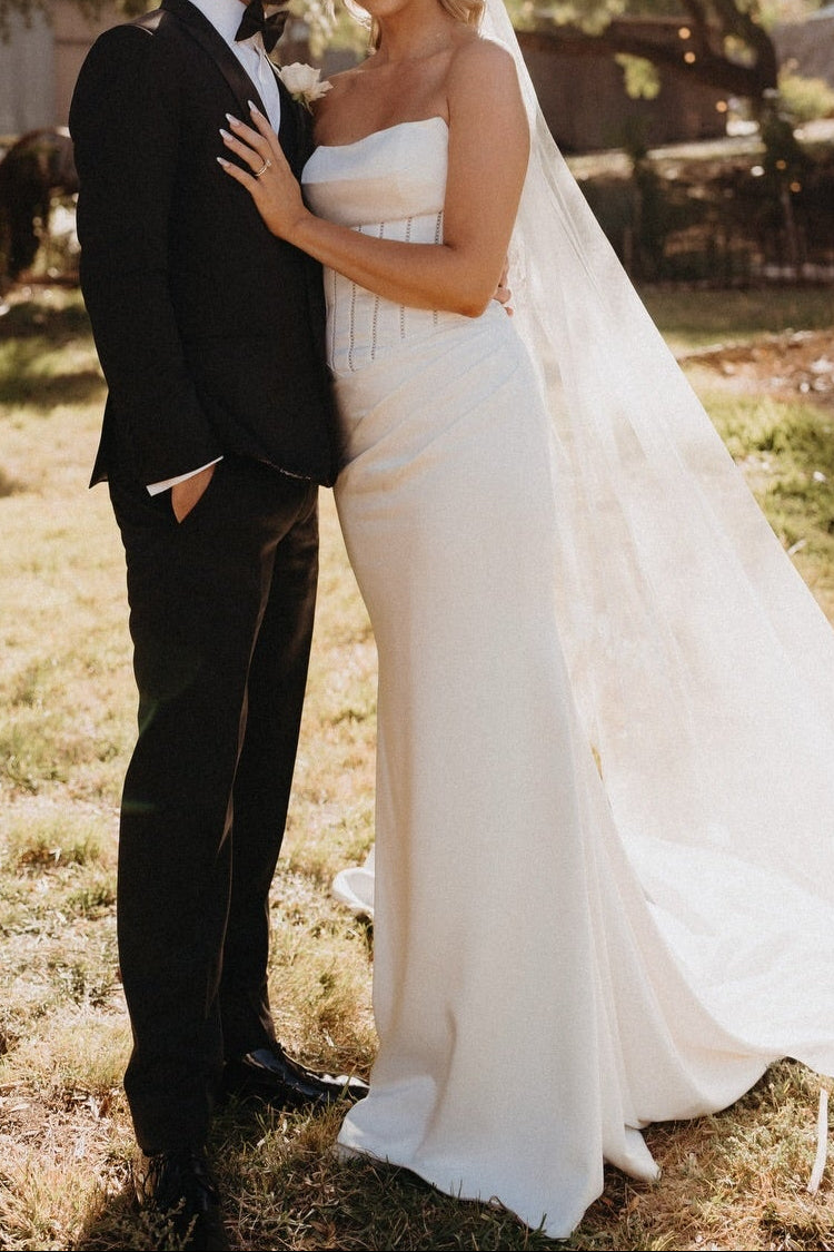 Strapless Corset Fit and Flare Wedding Dress