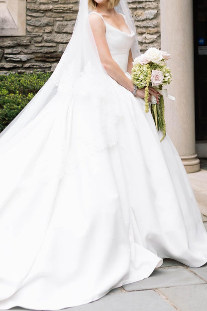 Sleeveless Ball Gown Wedding Dress with Train