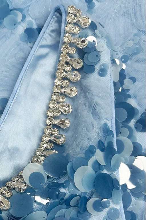 Embellished Scoop Neck Floral Sequin Midi Dress