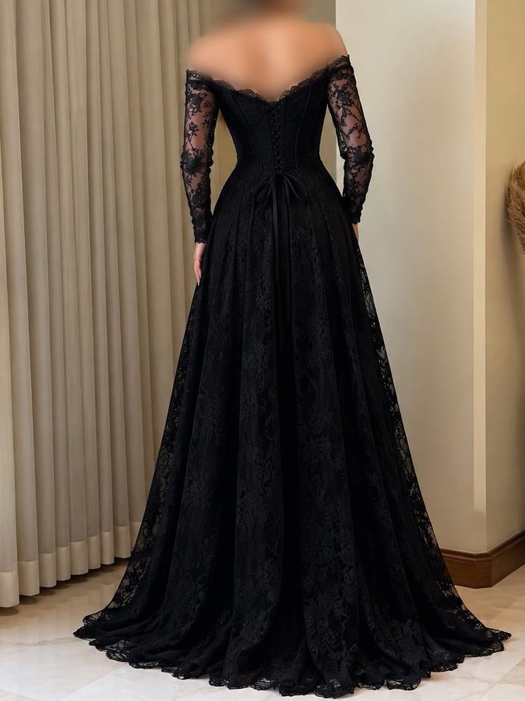Lace Off-the-Shoulder Corset Ball Gown