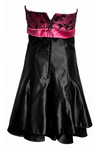 Strapless Beaded Fit & Flare Dress with Bow