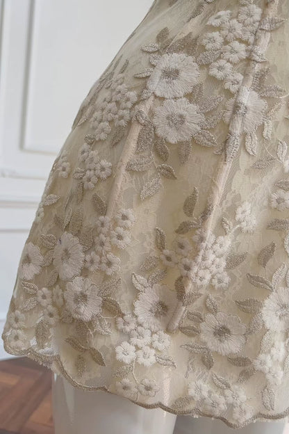 Strapless Floral Lace Corset Mini Dress