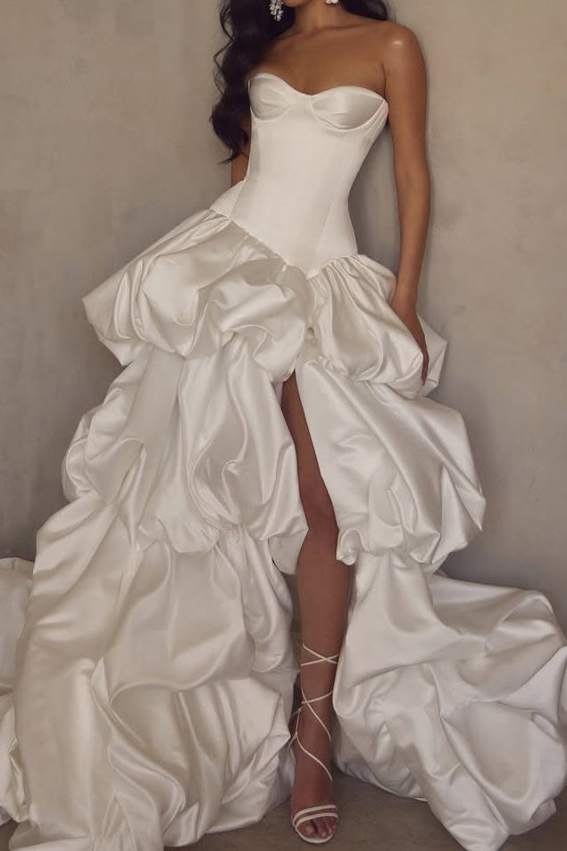 Strapless Corset Bubble Tiered Wedding Dress
