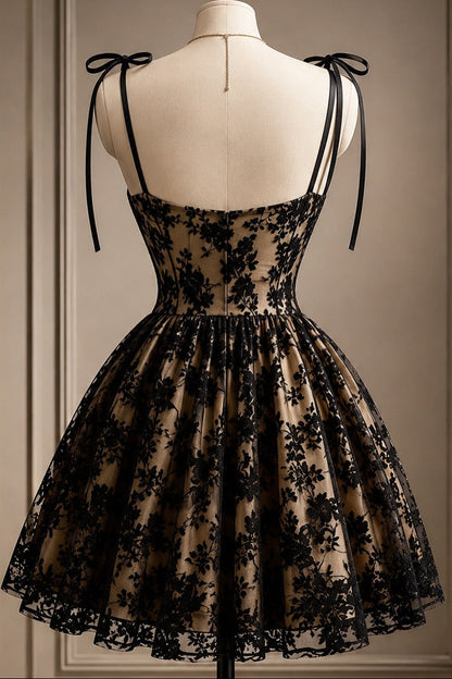 Floral Lace Corset Fit and Flare Mini Dress