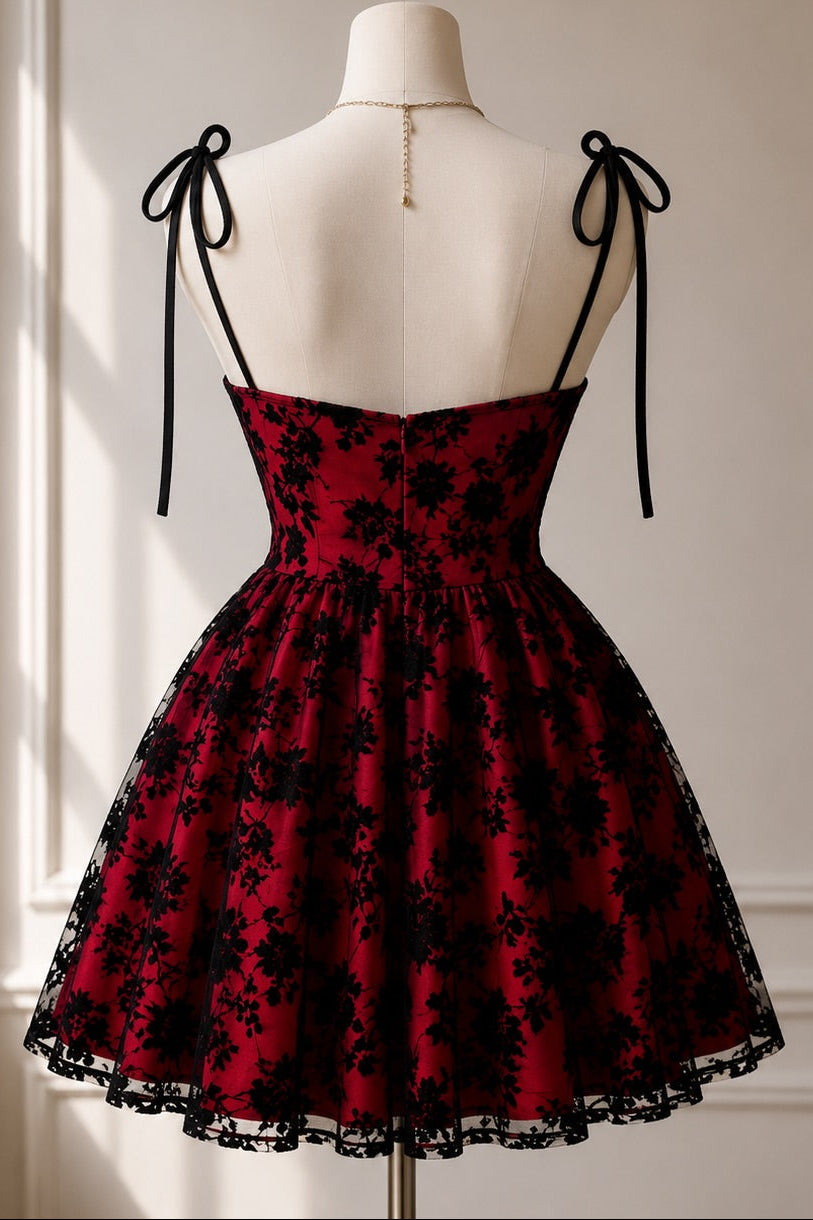 Floral Lace Corset Fit and Flare Mini Dress