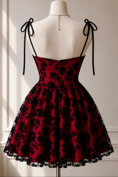 Floral Lace Corset Fit and Flare Mini Dress