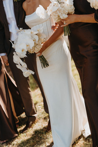 Strapless Corset Fit and Flare Wedding Dress