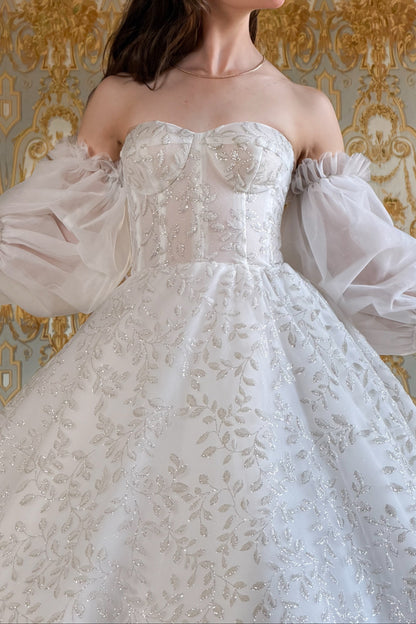 Embroidered Sweetheart Ball Gown Wedding Dress