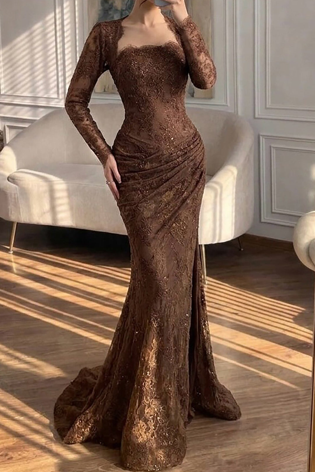 Lace Mermaid Evening Dress with Matching Bolero