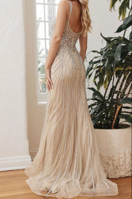 Art Deco Beaded Sweetheart Mermaid Gown