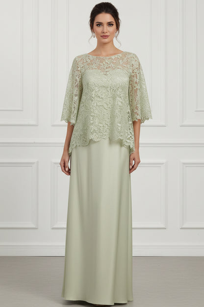 Lace Capelet A-Line Formal Gown