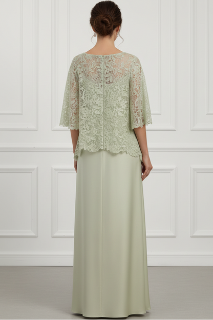 Lace Capelet A-Line Formal Gown