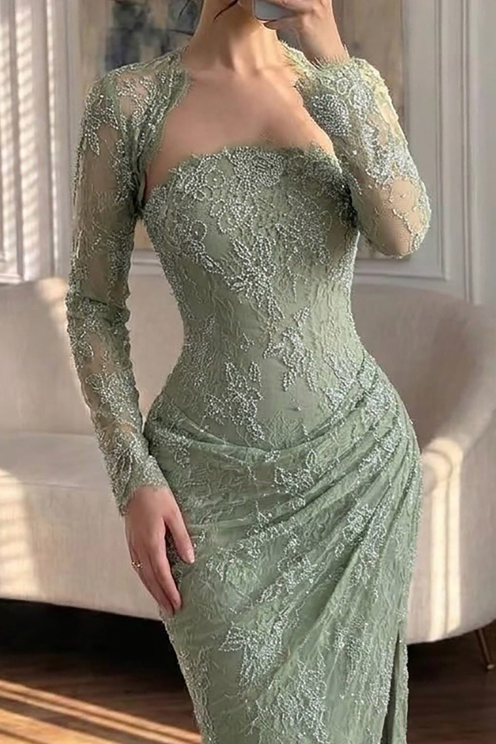 Lace Mermaid Evening Dress with Matching Bolero