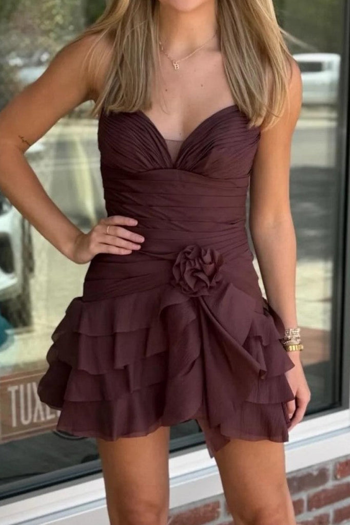 Tiered Halter Ruffled Mini Dress