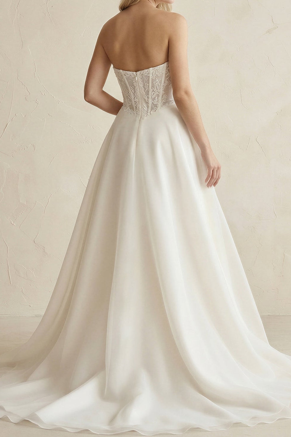 Strapless Lace Corset A-Line Wedding Dress