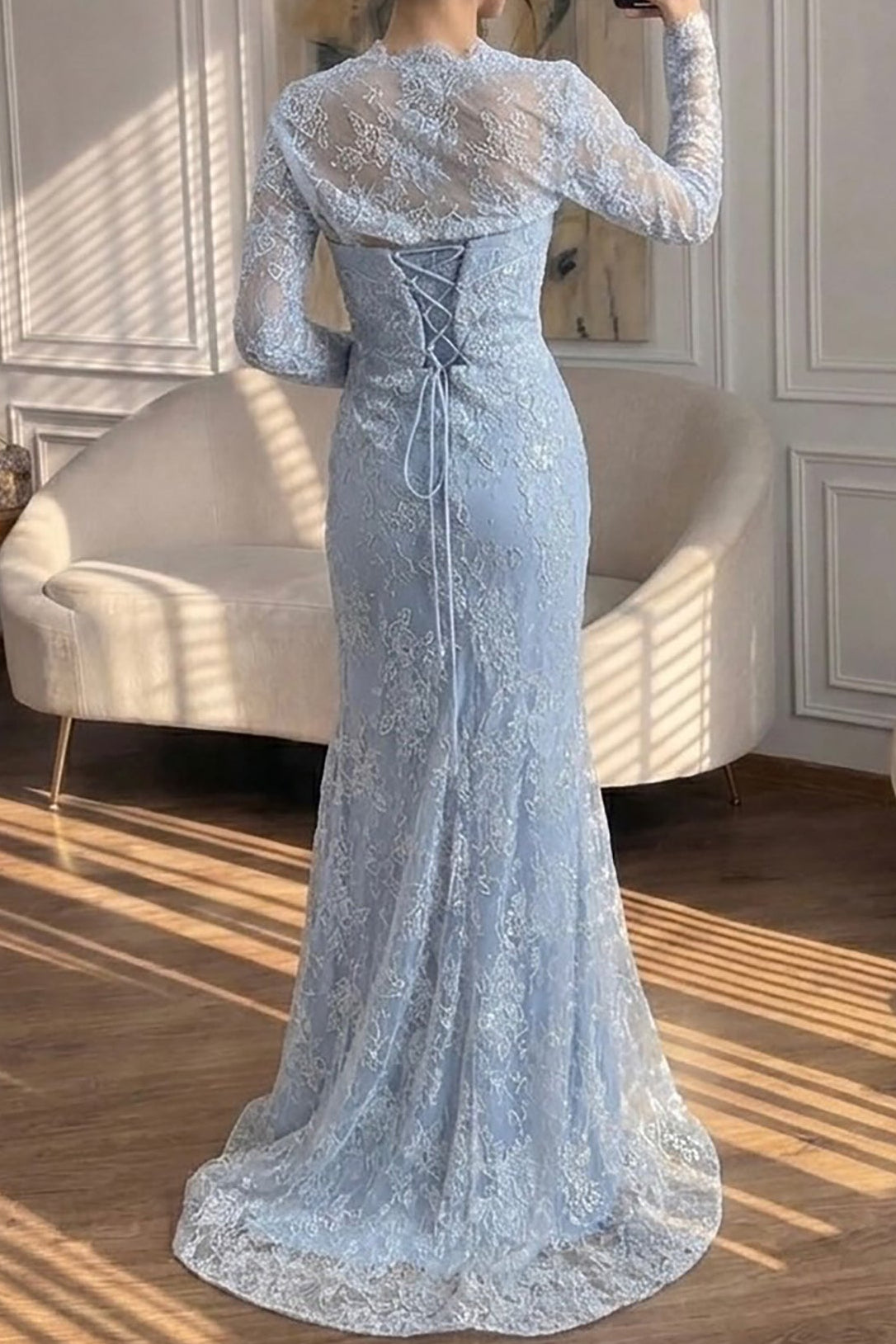 Lace Mermaid Evening Dress with Matching Bolero