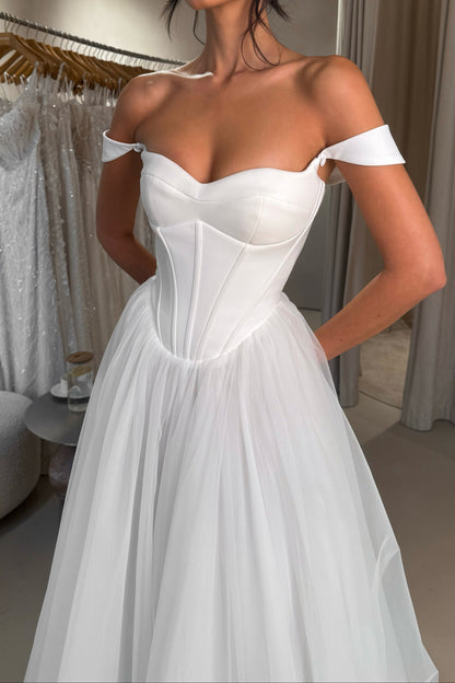 Corset Sweetheart Tulle Ball Gown Wedding Dress