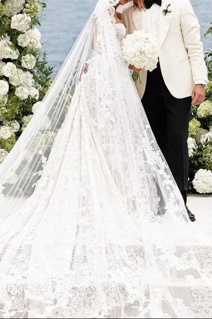 Strapless Lace Corset Ball Gown Wedding Dress