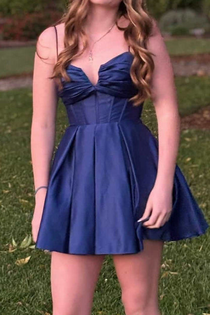Corset Pleated A-Line Mini Dress