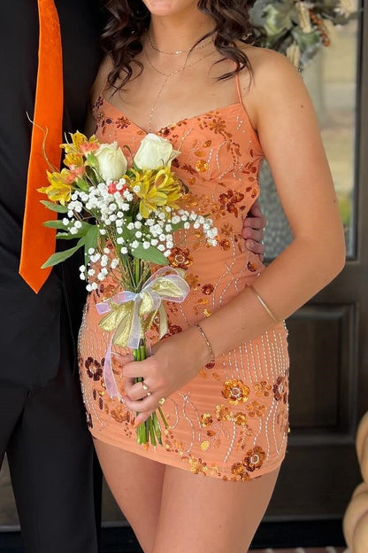 Beaded Floral Slip Dress with Open Tie Back