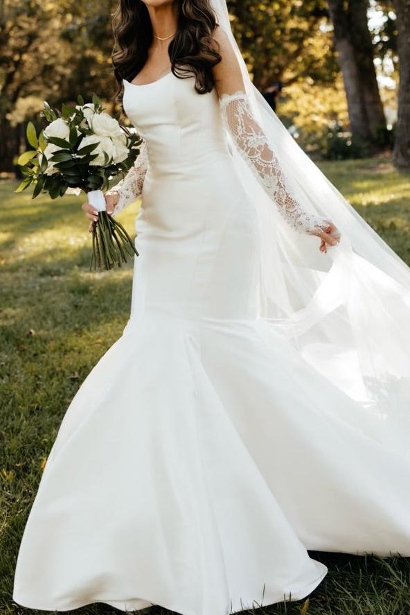 Strapless Mermaid Wedding Dress with Button Back