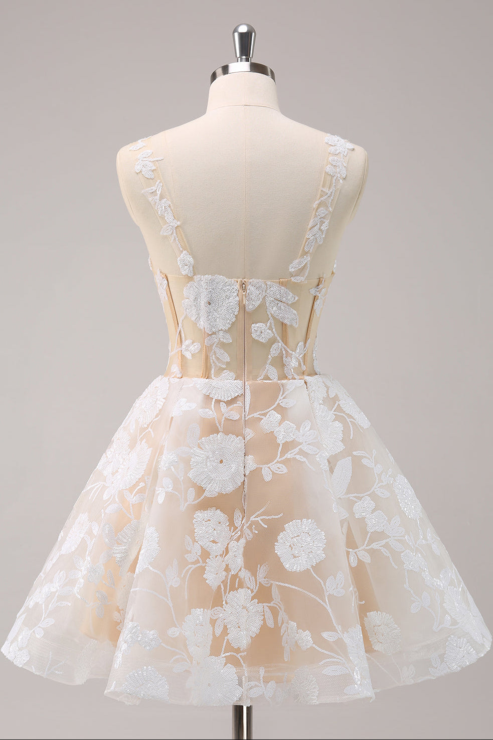 Embroidered Lace Corset Short Homecoming Dress