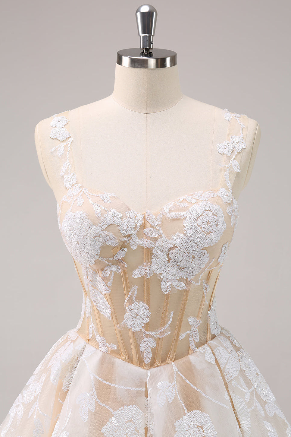 Embroidered Lace Corset Short Homecoming Dress
